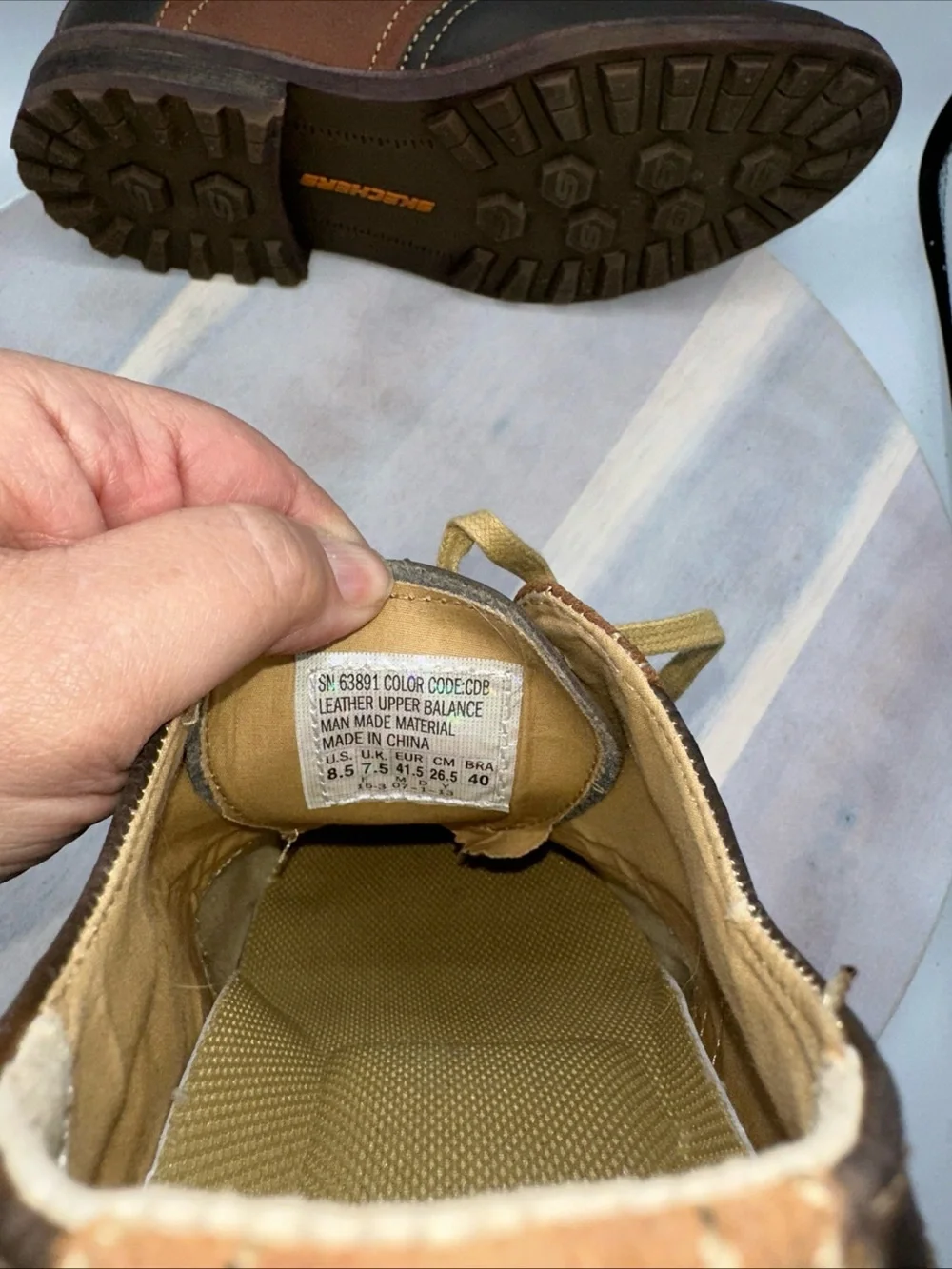 Skechers Two-Tone Brown and Tan Men's Oxford Shoes Hank Memory Foam. #1080